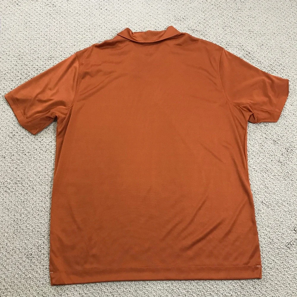 Nike Dri-FIT Texas Longhorns Mens XL Burnt Orange Polo Shirt Short Sleeve Golf
